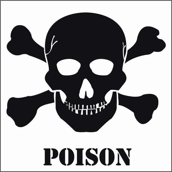 Poison gevaren sticker 10,5 cm