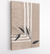 Earth tone boho gebladerte lijntekeningen tekenen met abstracte vorm. Abstract Plant Art-ontwerp voor print, omslag, behang, minimale en natuurlijke kunst aan de muur. 4 - Moderne schilderijen – Verticaal – 1827852692 - 80*60 Vertical