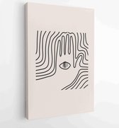 Zwart-wit organische vorm Art design voor poster, print, cover, behang, minimale en natuurlijke kunst aan de muur. 1 - Moderne schilderijen – Verticaal – 1868903719 - 40-30 Vertica