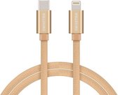 Swissten Lightning naar USB-C Kabel voor iPhone 8/SE/X/XS/XR/11/12/13/14 - Pro/Pro Max/Mini/Plus en diverse iPad modellen - 1.2M - Goud