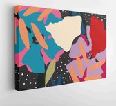 Moderne retro abstracte bloemen achtergrond - moderne kunst canvas - horizontaal - 1550359565 - 115*75 Horizontal