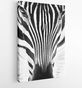 Artistiek zwart-wit portret van een zebra - grafisch patroon benadrukt - Canvas moderne kunst - Verticaal - 144942466 - 50*40 Vertical