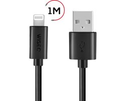 WISEQ Speciaal Geschikt voor iPhone Kabel - 1 Meter - Geschikt voor USB naar Apple Lightning - Zwart