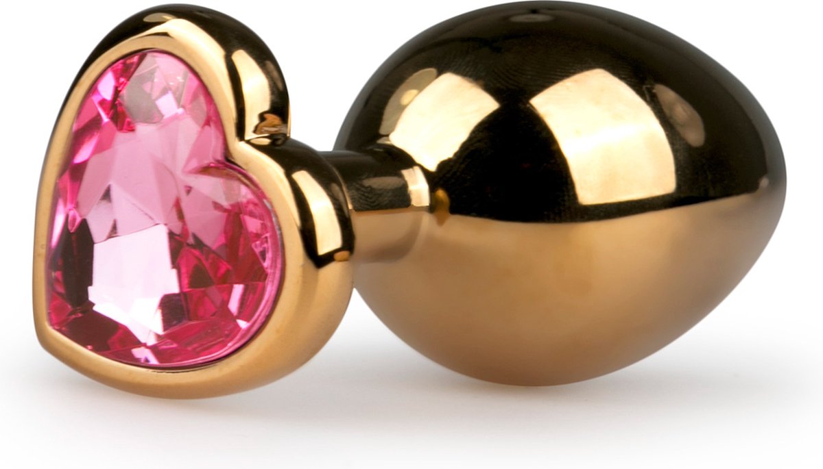 Goedkoopste EasyToys - Buttplug met Hartje - Sex Toys voor Mannen en Vrouwen - Buttplugs - Goud/Roze