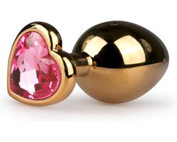 EasyToys - Buttplug met Hartje - Sex Toys voor Mannen en Vrouwen - Buttplugs - Goud/Roze