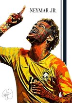 Poster Neymar Jr. - Brazilië - WK 2022 - FIFA 2022 - Voetbal poster - Cadeau - UEFA Champions League - 60x42 - A2 - Geschikt om in te lijsten
