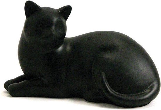 Cozy Cat Zwart Liggend - Katten Asbeeld Dieren Urn Voor Uw Geliefde Poes Kat 0,41 L