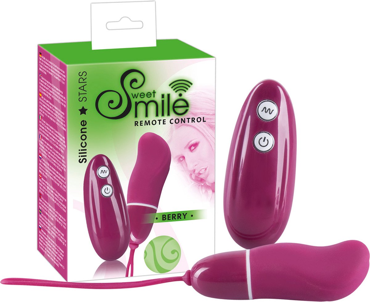 Goedkoopste Sweet Smile – ‘Berry’ Siliconen Vibrerend Ei voor G-spot Stimulatie en Draadloze Afstandsbediening – Rood
