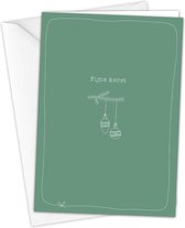 Set van 10 luxe dubbele kerstkaarten met enveloppen - Kerstballen - Hippe kerstkaarten