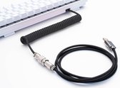 TheSetupStore.com Coiled Cable - USB-C- Zwart - Mechanisch toetsenbord - Kabel - GX16 - 1,5 Meter Lang