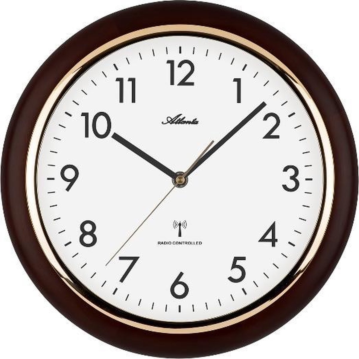 Wandklok Modern Design Noten hout