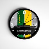 Voetbal klok - Fortuna Sittard - Wandklok voor aan de muur 30cm - kerst en sinterklaas cadeau tip!