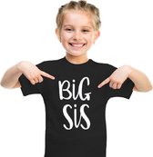BIG SIS T-shirt | Grote zus tshirt zwart | Leeftijd ca. 5 tot 6 jaar