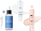 Skin Routine Set: Cos de BAHA Hyaluronic 60ml (Serum) + Etude Glow On Shimmer Glam (Primer) + Soon Jung Intensive Barrier (Dagcreme) - Korean Ordinary Routine Set - Glow Healthy Sk