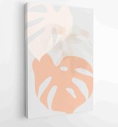 Botanische Monstera muur kunst vector set. Earth tone boho gebladerte lijntekeningen tekenen met abstracte vorm. 2 - Moderne schilderijen – Verticaal – 1833236335 - 40-30 Vertical