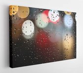 Onlinecanvas - Schilderij - Lichten Water Vervagen Regen Art Horizontaal Horizontal - Multicolor - 80 X 60 Cm