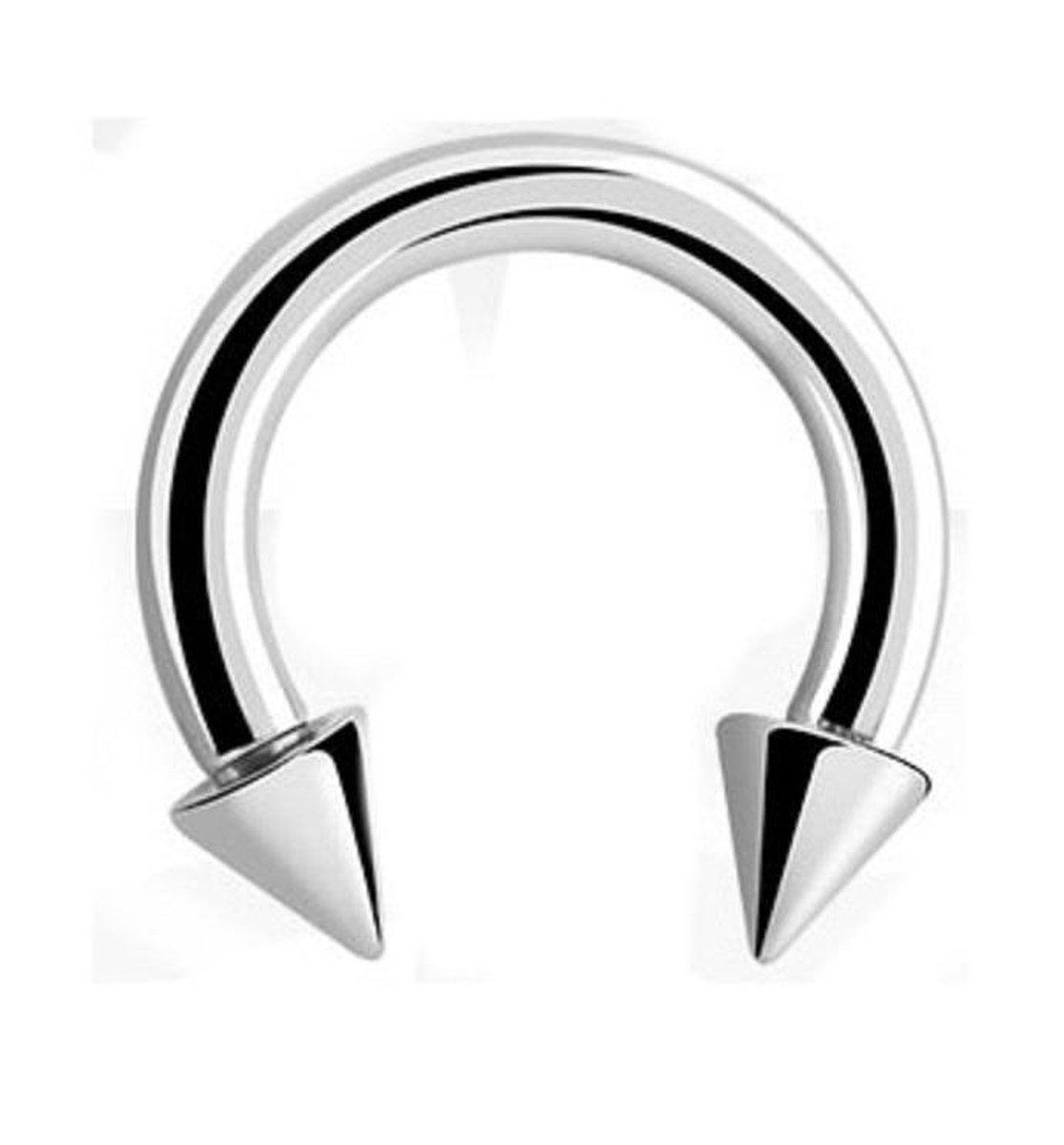 Titanium 14 mm horse shoe ring 1,6 met 4 mm cones.. RH-Jewelry