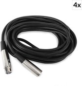 FrontStage XLR-Kabel 6m mannelijk naar vrouwelijk Set 4 stuks