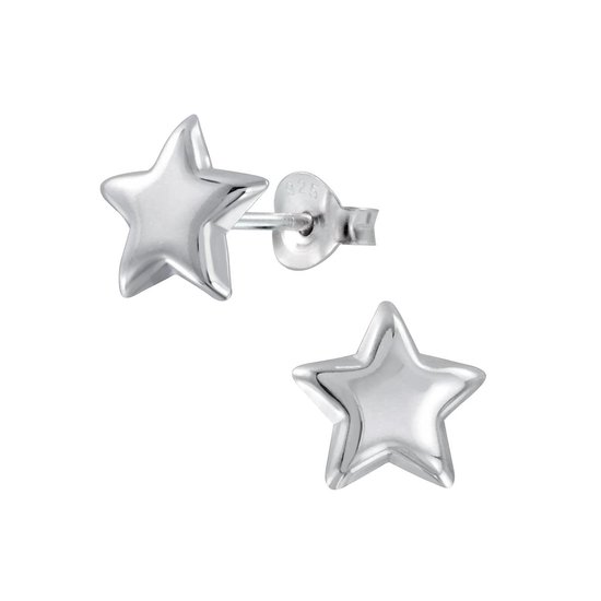 Joy|S - Zilveren ster oorbellen - 9 mm