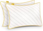Cosi® Set van twee traagschuim hoofdkussens - Orthopedisch hoofdkussen tegen nekklachten - Memory foam / traagschuim kussen - Verkoelend - Wasbaar