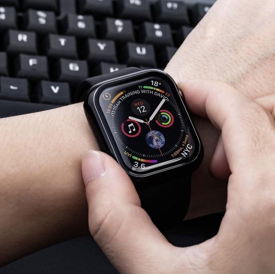 MY PROTECT® Apple Watch 1/2/3 42mm Coque de protection & Protecteur d'écran en 1 - Apple Watch Case - Protection iWatch - Zwart brillant