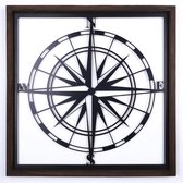 Wandbord Kompas Met Frame- Wanddecoratie- Muurdecoratie- Hout- Zwart