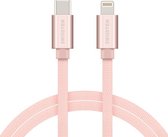 Swissten Lightning naar USB-C Kabel voor iPhone 8/SE/X/XS/XR/11/12/13/14 - Pro/Pro Max/Mini/Plus en diverse iPad modellen - 1.2M - Roze