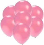 Kleine metallic roze party ballonnen 60x stuks van 13 cm - Feestartikelen/versieringen