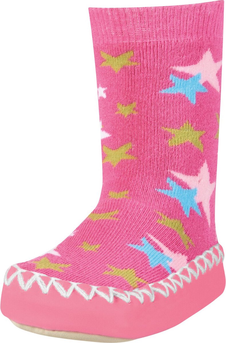 Playshoes soksloffen sterren roze Maat: 23-26