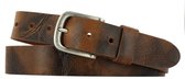 Casual Leren Heren/Dames Riem | 3.5cm breed | Riemmaat: 95cm (totale lengte: 110cm) | 100% echt leer | Kleur: cognac | Nikkelvrije gesp