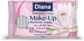 Diana Make Up Oogschaduw Remover Pink - Waterproof - Gezichtsreinigingsdoekjes 3 x 25 stuks