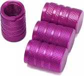 TT-products ventieldoppen 3-rings Purple aluminium 4 stuks paars - auto ventieldop - ventieldopjes