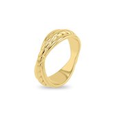 Xoo - Ringen - Statement ring - Gedraaid - Touw - Twisted - Zegelring - Roestvrijstaal - RVS - Goud - Maat 17