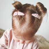 Baby haarspeldjes met stof - natural rainbow | Roze | Baby