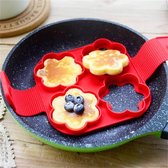 Omelet Ei Ring -  pannenkoeken - anti-aanbaklaag -  siliconen vorm -  voor ronde eieren, muffins - pannenkoeken (hartvorm bloem