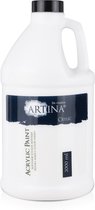 Artina 2l Acrylverf Crylic Wit - Titaniumwit Verf - Watergebaseerd Acryl Verf 2000ml Fles - Titanium White Sterk Gepigmenteerd en Duurzaam