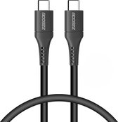 Accezz USB C naar USB C Kabel - 0.2 meter - Snellader & Datasynchronisatie - Oplaadkabel geschikt voor o.a. Samsung, iPhone 15 & iPad - Zwart