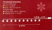 3D LED Kerst sterren rood - licht slinger - kerst slinger - 10 sterren