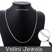 Velini jewels-2.1mm breed Slang halsketting-925 Zilver Ketting- 45 cm + 5cm verlensgstuk -Anker sluiting
