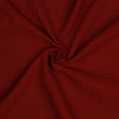 Double Gauze stof - 135cm breed - Bordeaux rood - 50 meter