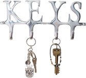 Comfify sleutelhouder "Keys" - sleutelhouder voor wandmontage - 4 sleutelhaken - decoratieve gegoten aluminium sleutelplaat - gepolijst - met schroeven en pluggen (sleutel AL-1507-20)