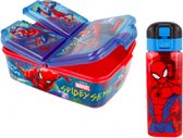 Spiderman 3 vak brooddoos / broodtrommel +  grote Tritan vierkante drinkfles - 550 ml