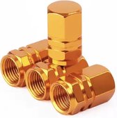 TT-products ventieldopppen hexagon gold aluminium 4 stuks goud