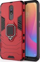 Xiaomi Redmi 8 Hoesje - Mobigear - Armor Ring Serie - Hard Kunststof Backcover - Rood - Hoesje Geschikt Voor Xiaomi Redmi 8