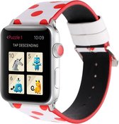 Mobigear Dotted Bandje Geschikt voor Apple Watch Series 1 (42mm) - Wit / Rood