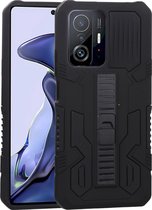 Xiaomi 11T Hoesje - Mobigear - Armor Stand Serie - Hard Kunststof Backcover - Zwart - Hoesje Geschikt Voor Xiaomi 11T