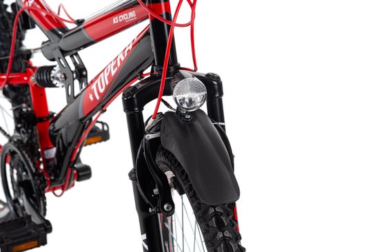 Ks Cycling Fiets Topeka 26'' full suspension mountainbike zwart-rood - 48 cm - KS Cycling