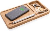 #1 Desk Organiser met draadloze oplader - Wireless charger - Desk organier hout - Pennenbakje  Bureau organizer - Bureau organizer bamboe - Bureau bakjes - Valentijnscadeau voor hem / haar