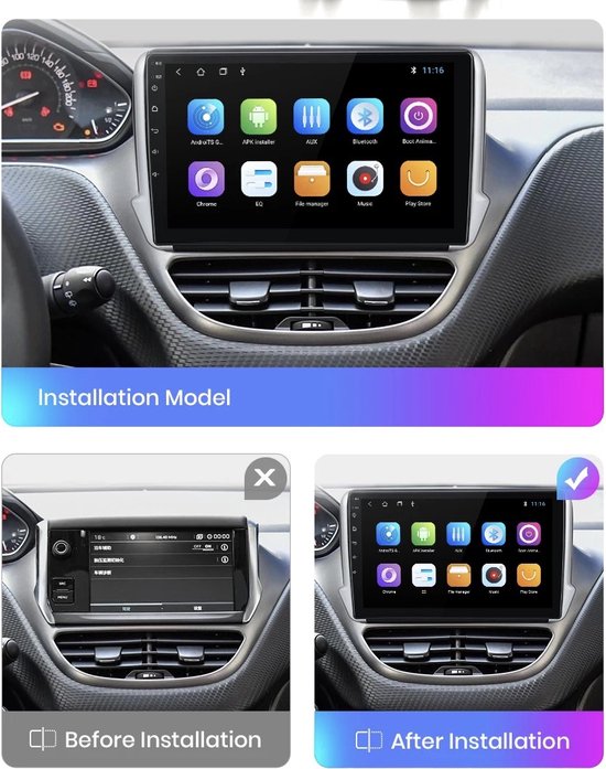 CarPlay Peugeot 2008 2013-2020 Peugeot 208 2012-2020 Android 10 système de  navigation... | bol