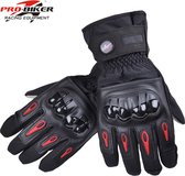 Gants de moto Zwart Rouge - Hiver - Imperméable - Coupe-vent - Écran tactile - Taille XXL